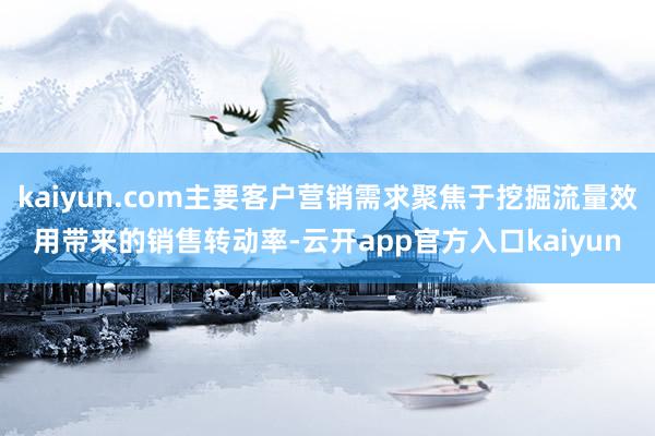 kaiyun.com主要客户营销需求聚焦于挖掘流量效用带来的销售转动率-云开app官方入口kaiyun