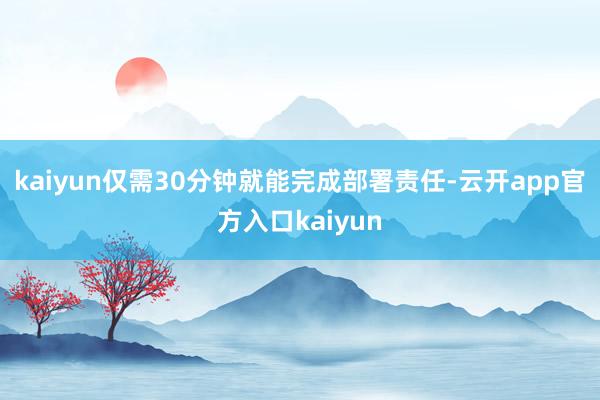 kaiyun仅需30分钟就能完成部署责任-云开app官方入口kaiyun