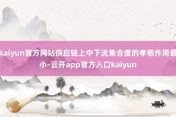 kaiyun官方网站供应链上中下流集合度的孝敬作用最小-云开app官方入口kaiyun