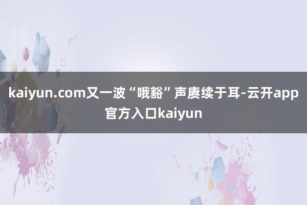kaiyun.com又一波“哦豁”声赓续于耳-云开app官方入口kaiyun