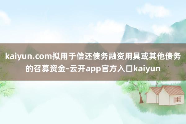 kaiyun.com拟用于偿还债务融资用具或其他债务的召募资金-云开app官方入口kaiyun