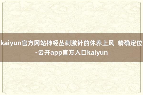 kaiyun官方网站神经丛刺激针的休养上风  精确定位-云开app官方入口kaiyun